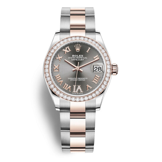 Rolex Datejust 31 Dark Rhodium Automatic Ladies Steel and Everose Gold Oyster Watch 278381DRRDO