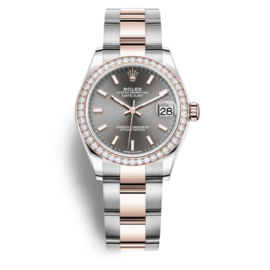 Rolex Datejust 31 Dark Rhodium Automatic Ladies Steel and Everose Gold Oyster Watch 278381DRSO