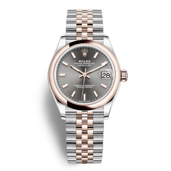 Rolex Datejust 31 Dark Rhodium Dial Automatic Ladies Steel and 18kt Everose Gold Jubilee Watch 278241DRSJ