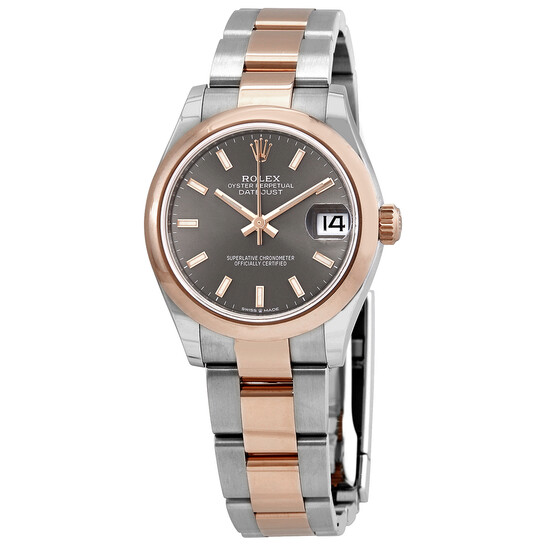 Rolex Datejust 31 Dark Rhodium Dial Automatic Ladies Steel and 18kt Everose Gold Oyster Watch 278241DRSO