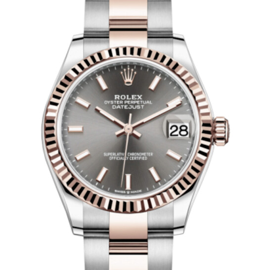 Rolex Datejust 31 Dark Rhodium Dial Automatic Ladies Steel and 18kt Everose Gold Oyster Watch 278271DRSO