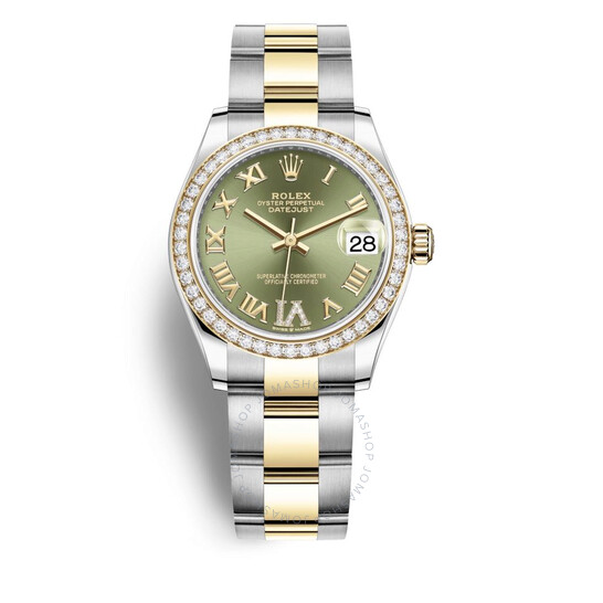 Rolex Datejust 31 Green Diamond Dial Ladies Steel and 18kt Yellow Gold Oyster Watch 278383GNRDO