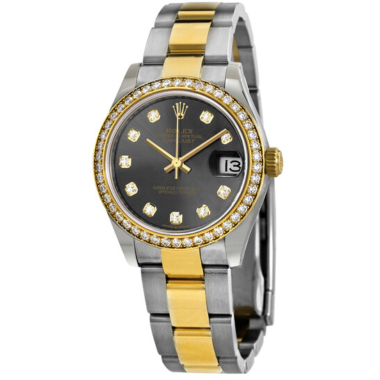 Rolex Datejust 31 Grey Diamond Dial Ladies Steel and 18kt Yellow Gold Oyster Watch 278383GYDO