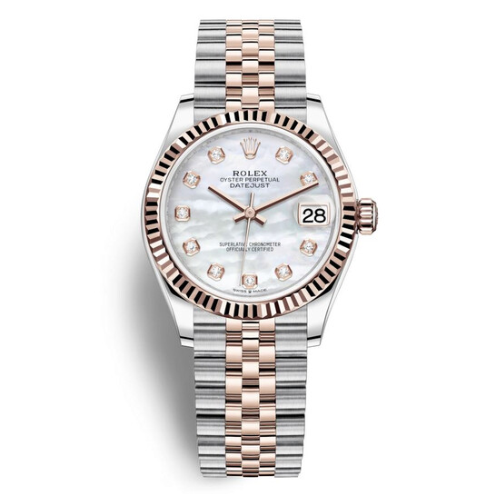 Rolex Datejust 31 Mother of Pearl Diamond Dial Automatic Ladies Steel and 18kt Everose Gold Jubilee Watch 278271MDJ