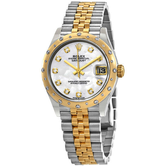 Rolex Datejust 31 Mother of Pearl Diamond Dial Automatic Ladies Steel and 18kt Yellow Gold Jubilee Watch 278343MDJ