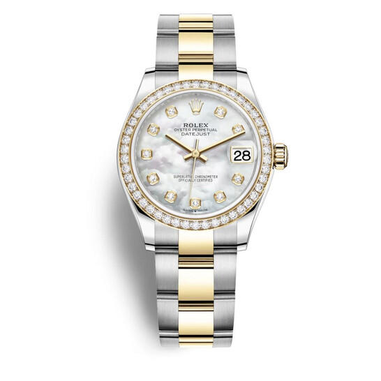 Rolex Datejust 31 Mother of Pearl Diamond Dial Automatic Ladies Steel and 18kt Yellow Gold Oyster Watch 278383MDO