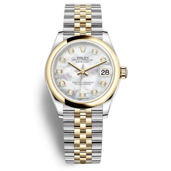 Rolex Datejust 31 Mother of Pearl Diamond Dial Ladies Steel and 18kt Yellow Gold Jubilee Watch 278243MDJ