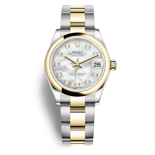 Rolex Datejust 31 Mother of Pearl Diamond Dial Ladies Steel and 18kt Yellow Gold Jubilee Watch 278243MDO