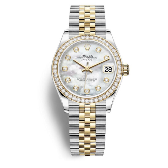 Rolex Datejust 31 Mother of Pearl Diamond Dial Ladies Steel and 18kt Yellow Gold Jubilee Watch 278383MDJ