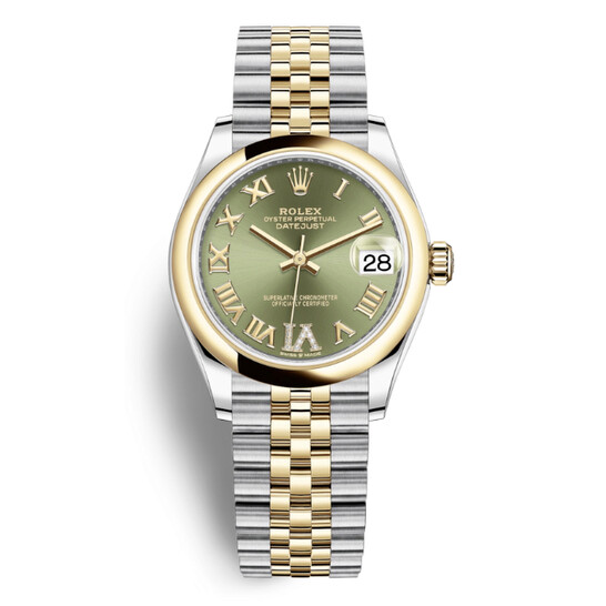 Rolex Datejust 31 Olive Green Dial Ladies Steel and 18kt Yellow Gold Jubilee Watch 278243GNRDJ