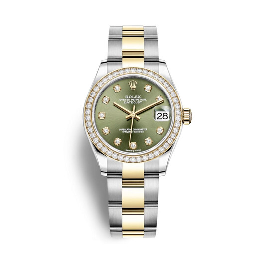 Rolex Datejust 31 Olive Green Diamond Dial Automatic Ladies Steel and 18kt Yellow Gold Oyster Watch 278383GNDO