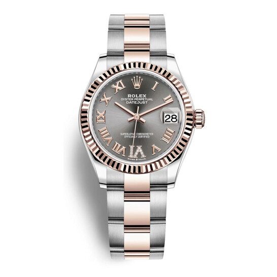 Rolex Datejust 31 Rhodium Diamond Dial Automatic Ladies Steel and 18kt Everose Gold Oyster Watch 278271DRRDO