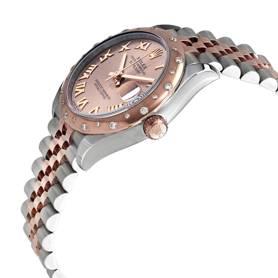 Rolex DateJust 31 Rose Dial Automatic Ladies Stainless Steel 18 ct Everose Gold Jubliee Watch 278341PRJ