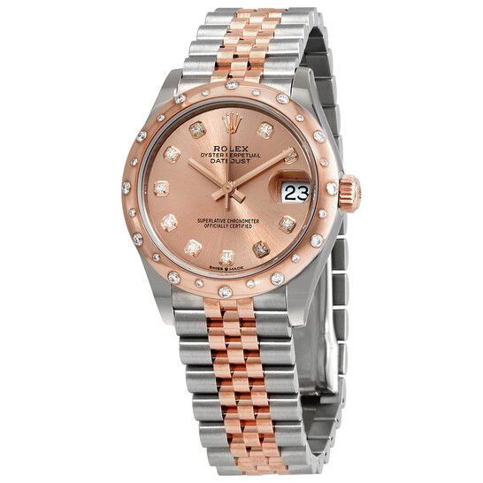 Rolex DateJust 31 Rose Dial Automatic Ladies Steel and 18kt Everose Gold Jubilee Watch 278341PDJ