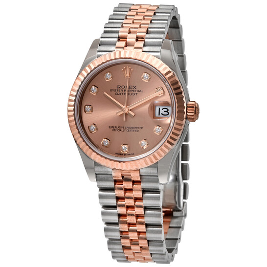 Rolex Datejust 31 Rose Diamond Dial Automatic Ladies Steel and 18kt Everose Gold Jubilee Watch 278271PKDJ