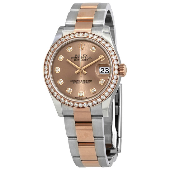 Rolex Datejust 31 Rose Diamond Dial Automatic Ladies Steel and Everose Gold Oyster Watch 278381PDO