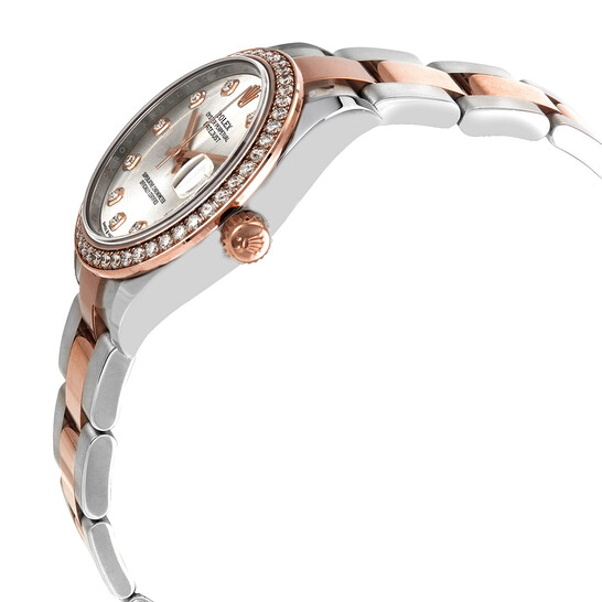 Rolex Datejust 31 Silver Diamond Dial Automatic Ladies Steel and 18kt Everose Gold Oyster Watch 278381SDO