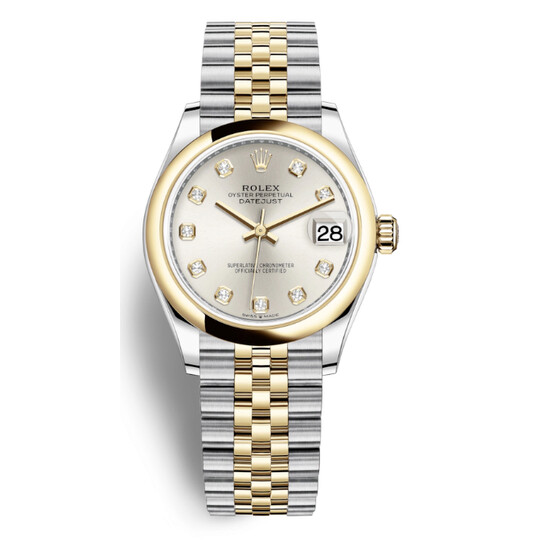 Rolex Datejust 31 Silver Diamond Dial Automatic Ladies Steel and 18kt Yellow Gold Jubilee Watch 278243SDJ