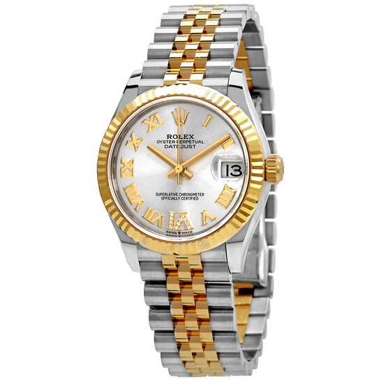 Rolex Datejust 31 Silver Diamond Dial Automatic Ladies Steel and 18kt Yellow Gold Jubilee Watch 278273SRDJ