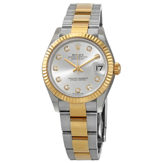 Rolex Datejust 31 Silver Diamond Dial Automatic Ladies Steel and 18kt Yellow Gold Oyster Watch 278273SDO