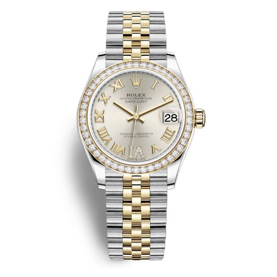 Rolex Datejust 31 Silver Diamond Dial Ladies Steel and 18kt Yellow Gold Jubilee Watch 278383SRDJ