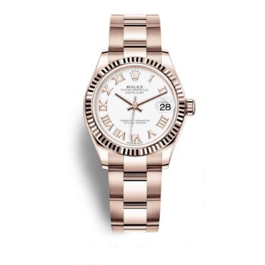 Rolex Datejust 31 White Dial Automatic Ladies 18kt Everose Gold Oyster Watch 278275WRO