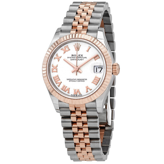 Rolex Datejust 31 White Dial Automatic Ladies Steel and 18kt Everose Gold Jubilee Watch 278271AURDJ