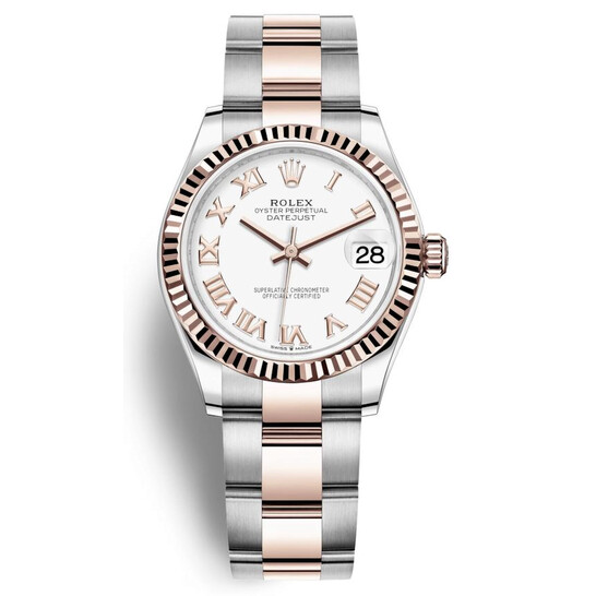 Rolex Datejust 31 White Dial Automatic Ladies Steel and 18kt Everose Gold Oyster Watch 278271WRO