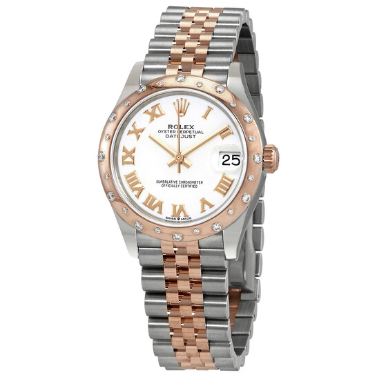 Rolex Datejust 31 White Dial Ladies Steel and 18kt Everose Gold Jubilee Watch 278341WRJ