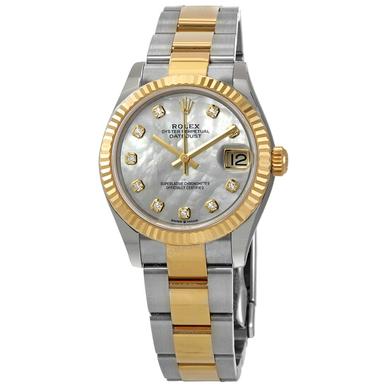 Rolex Datejust 31Mother of Pearl Diamond Dial Automatic Ladies Steel and 18kt Yellow Gold Oyster Watch 278273MDO