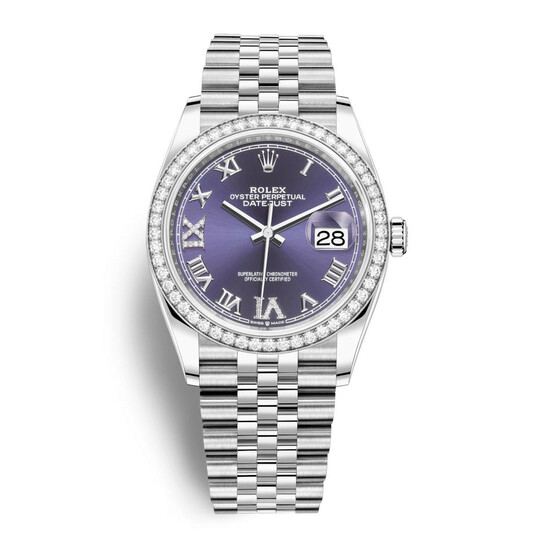 Rolex Datejust 36 Aubergine Diamond Dial Automatic Unisex Jubilee Watch 126284AURDJ