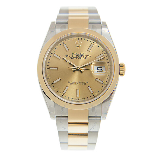 Rolex Datejust 36 Automatic Champagne Dial Men’s Steel and 18K Yellow Gold Oyster Watch 126203CSO