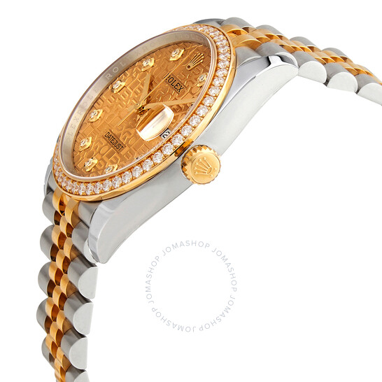 Rolex Datejust 36 Automatic Champagne Jubilee Motif Dial Diamond Watch M126283RBR-0019