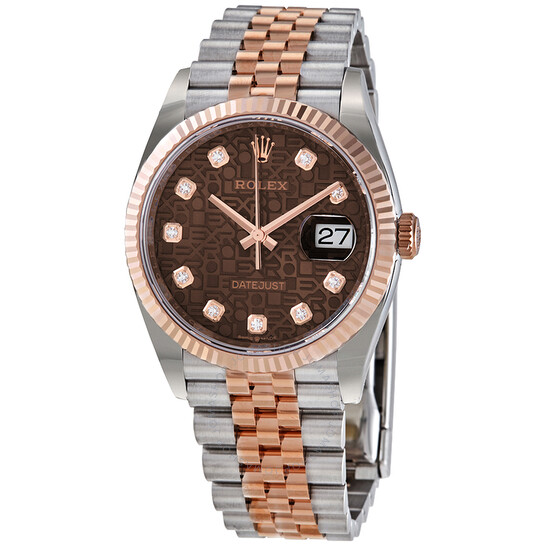 Rolex Datejust 36 Automatic Chocolate Jubilee Diamond Dial Men’s Oyster Watch 126231CHJDJ