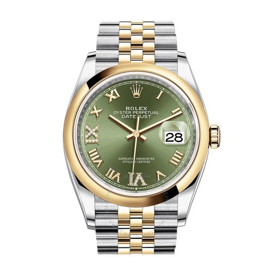 Rolex Datejust 36 Automatic Olive Green Dial Men’s Steel and 18k Yellow Gold Jubilee Watch 126203GNRDJ