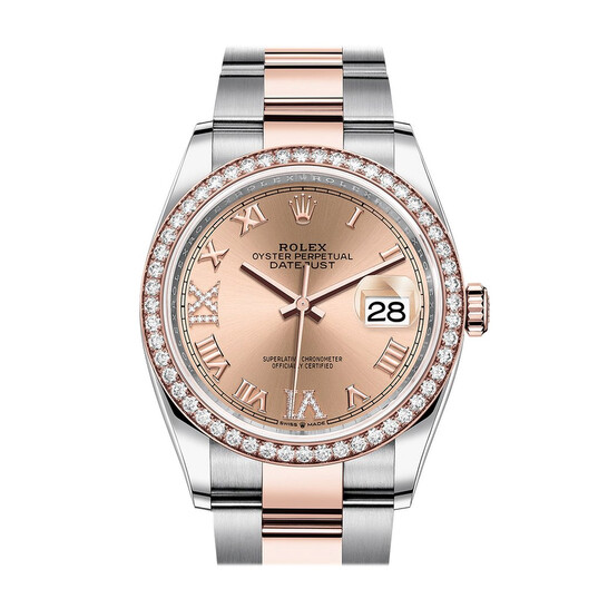 Rolex Datejust 36 Automatic Pink Diamond Dial Ladies Steel and 18K Everose Gold Oyster Watch 126281PRDJ