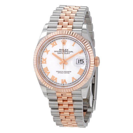 Rolex Datejust 36 Automatic White Dial Men’s Steel and 18kt Everose Gold Jubilee Watch 126231WRJ