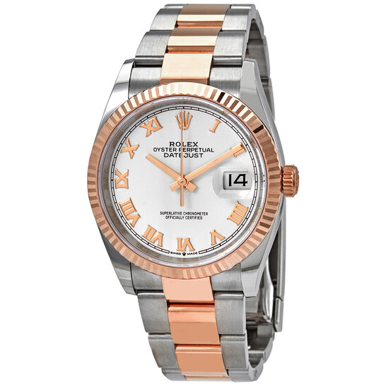 Rolex Datejust 36 Automatic White Dial Men’s Steel and 18kt Everose Gold Oyster Men’s Watch 126231WRO