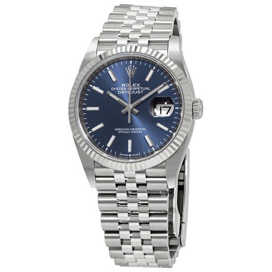 Rolex Datejust 36 Blue Dial Automatic Ladies Jubilee Watch 126234BLSJ