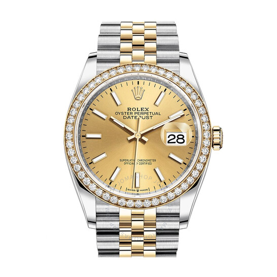 Rolex Datejust 36 Champagne Dial Men’s Steel and 18kt Yellow Gold Jubilee Watch 126283CSJ