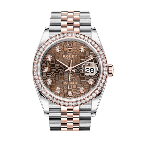 Rolex Datejust 36 Chocolate Jubilee Diamond Dial Men’s Steel and 18k Everose Gold Jubilee Watch 126281CHJDJ