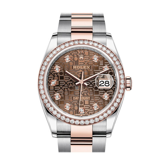 Rolex Datejust 36 Chocolate Jubilee Diamond Dial Men’s Steel and 18k Everose Gold Oyster Watch 126281CHJDO