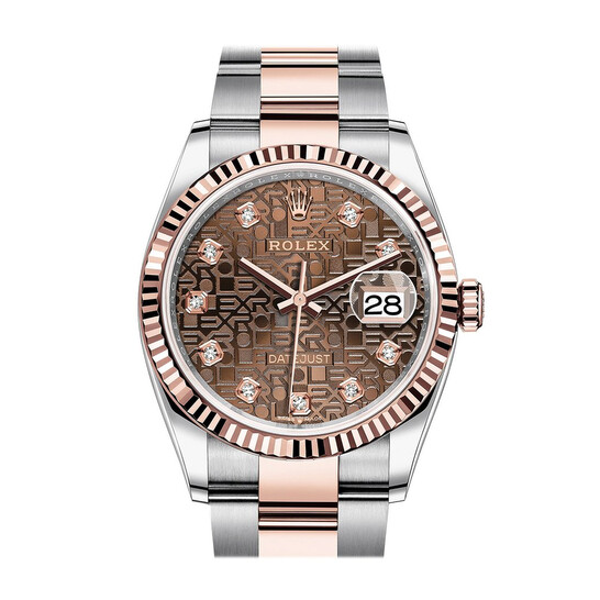 Rolex Datejust 36 Chocolate Jubilee Diamond Dial Men’s Steel and 18kt Everose Gold Oyster Watch 126231CHJDO