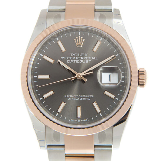 Rolex Datejust 36 Dark Rhodium Dial Automatic Men’s Steel and 18k Everose Gold Oyster Watch 126231DRSO