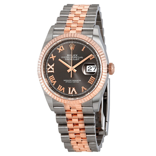 Rolex Datejust 36 Dark Rhodium Diamond Dial Steel and 18kt Everose Gold Jubilee Watch 126231DRRDJ