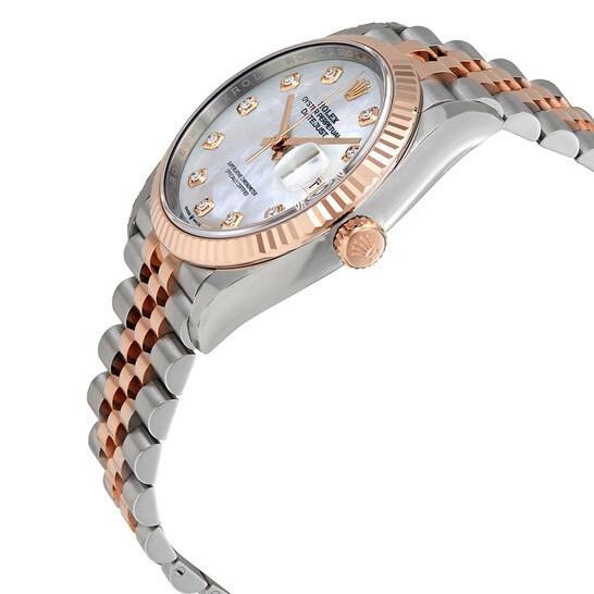 Rolex Datejust 36 Mother of Pearl Diamond Dial Automatic Men’s Steel and 18kt Everose Gold Jubilee Watch 126231MDJ