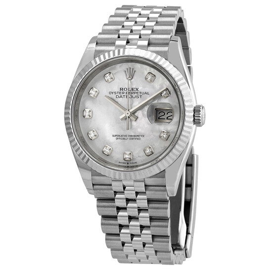 Rolex Datejust 36 Mother of Pearl Diamond Dial Ladies Jubilee Watch 126234MDJ