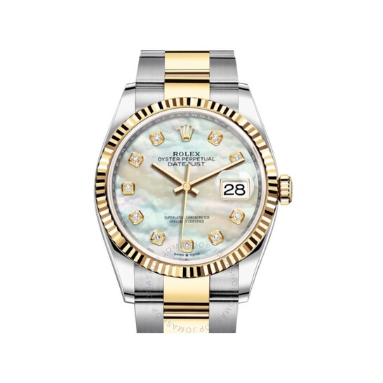 Rolex Datejust 36 Mother of Pearl Diamond Dial Men’s Stainless Steel and 18kt Yellow Gold Oyster Watch 126233MDO