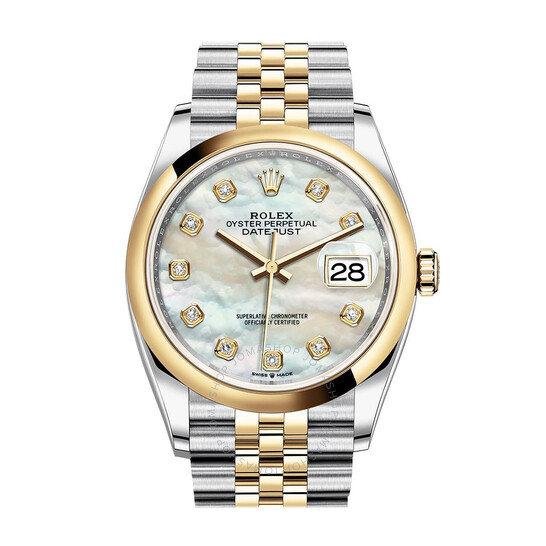 Rolex Datejust 36 Mother of Pearl Diamond Dial Men’s Steel and 18k Yellow Gold Jubilee Watch 126203MDJ