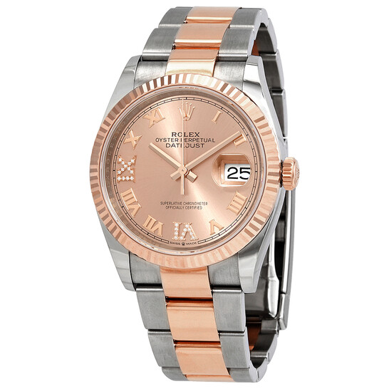 Rolex Datejust 36 Pink Diamond Dial Men’s Steel and 18kt Everose Gold Oyster Watch 126231PKRDO